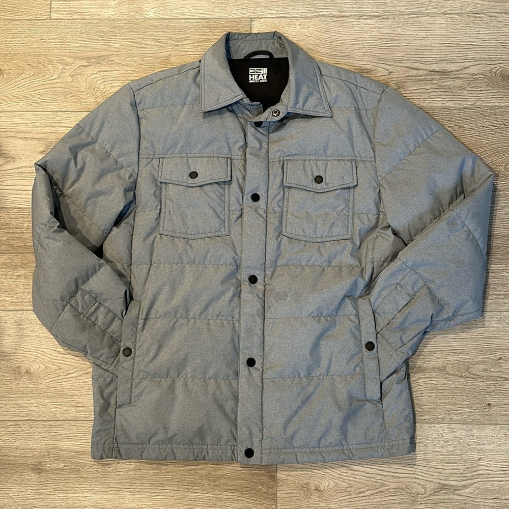 Mens gray lightweight puffer jacket by 32 degrees